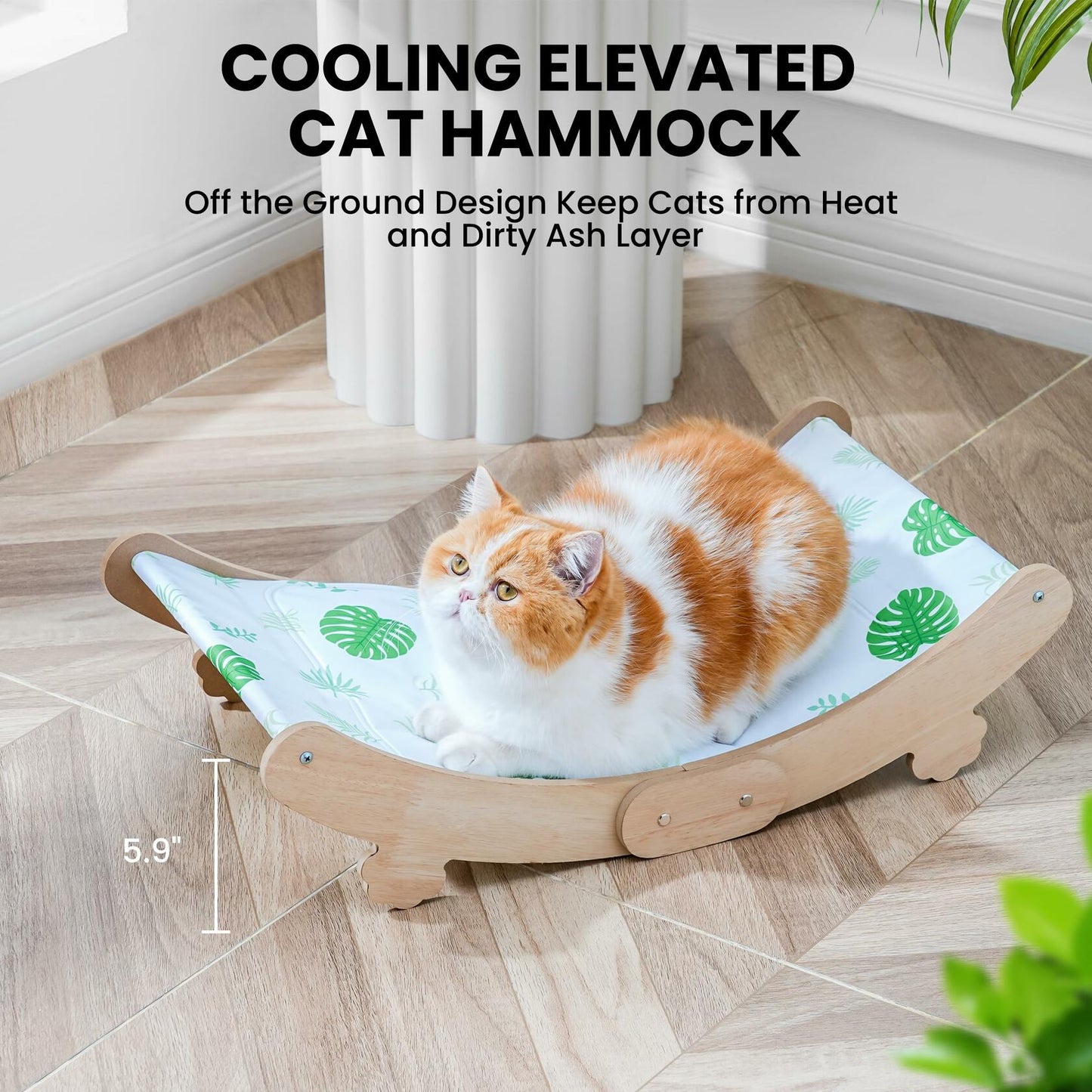 [Like New] HiPetpy Cooling Cat Hammock Chair with Water Mat Grey Large