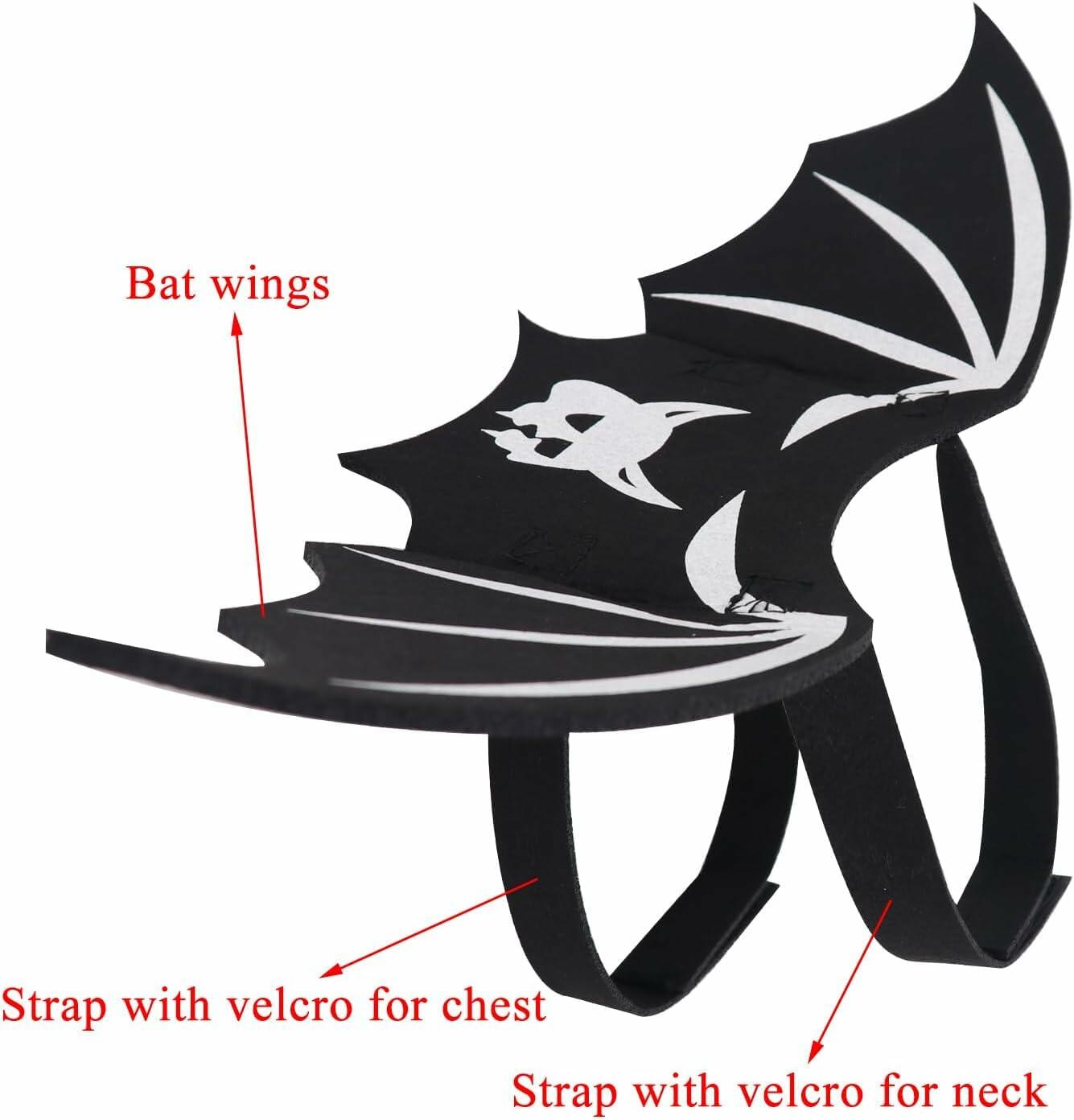 Velthorix Cat Halloween Costume Bat Wings Pet Cosplay Accessories Small