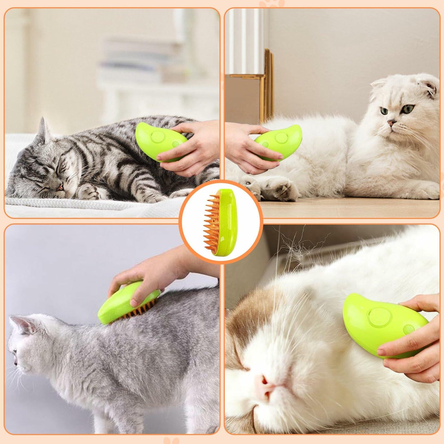 Pet Brush Steam 3-in-1 Self-Cleaning Hair Remover