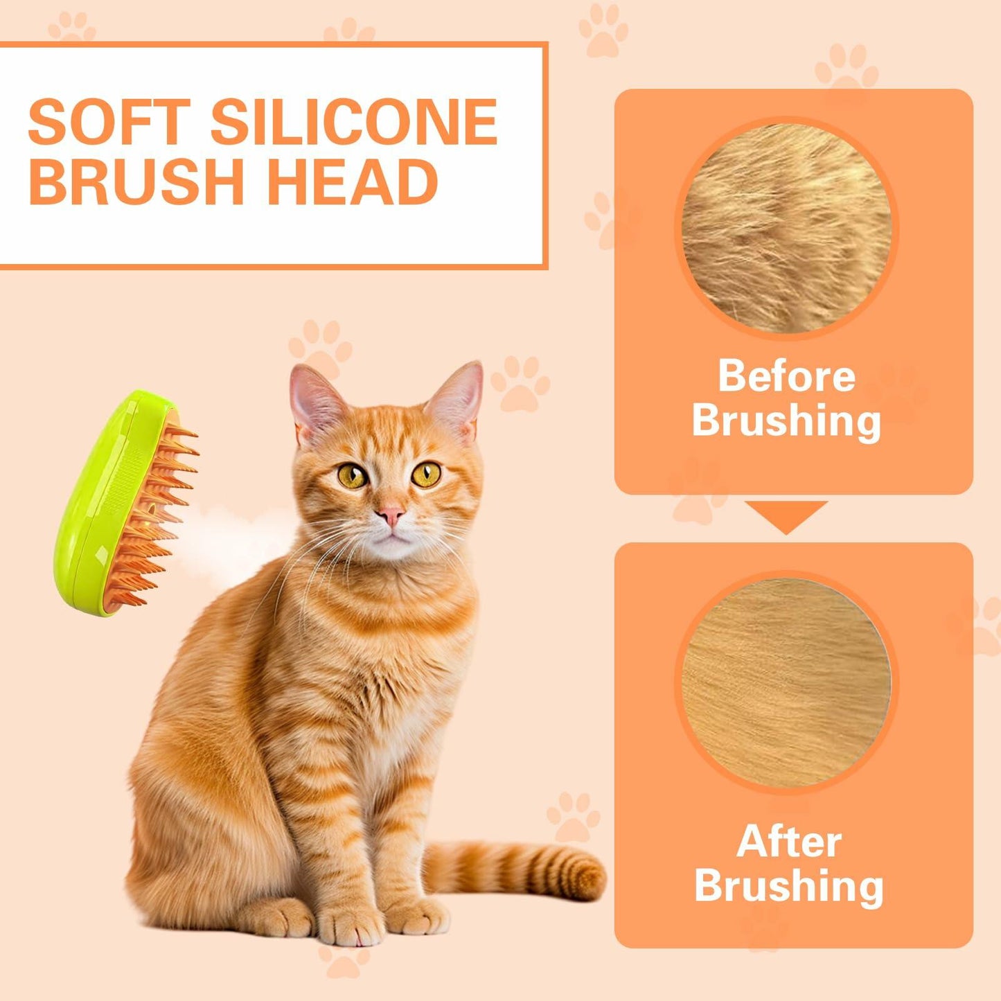 Pet Brush Steam 3-in-1 Self-Cleaning Hair Remover