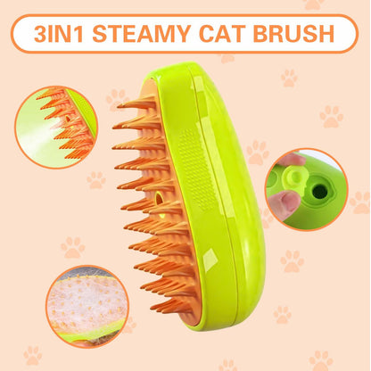 Deal US 3-in-1 Steam Pet Grooming Brush for Cats and Dogs