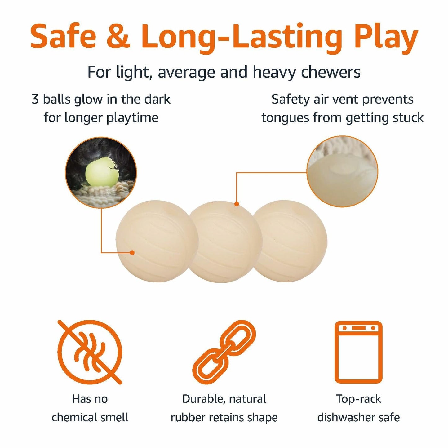 Dog Toy Basics Glow in the Dark Fetch Balls