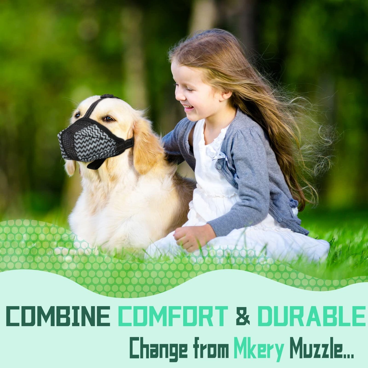 Mkerycww Dog Muzzle Air Mesh Breathable Soft Basket Adjustable