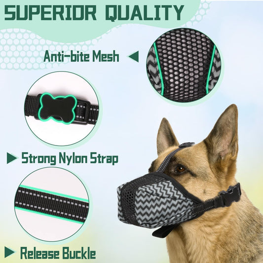 Mkerycww Dog Muzzle Air Mesh Breathable Soft Basket Adjustable