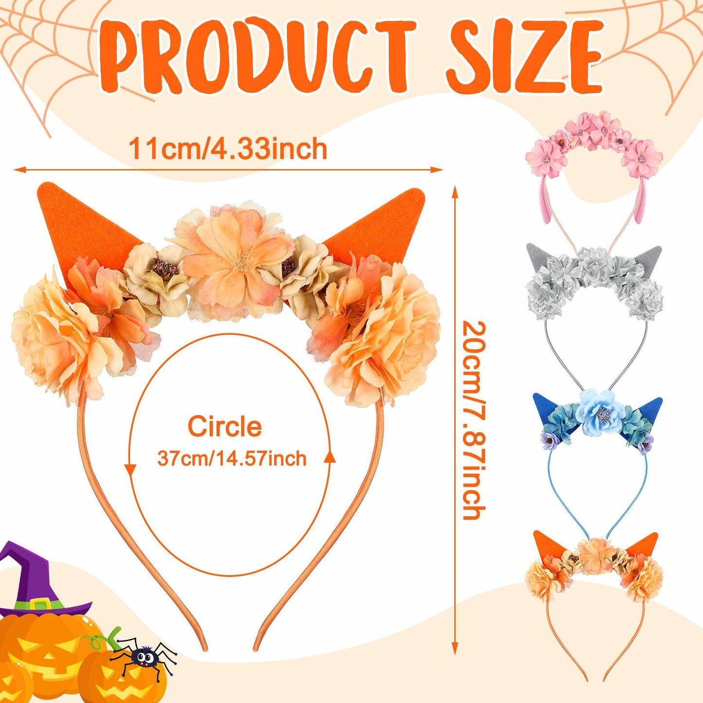 WinnerWhy 4 Pcs Blue Dog Ears Headbands Halloween Cosplay