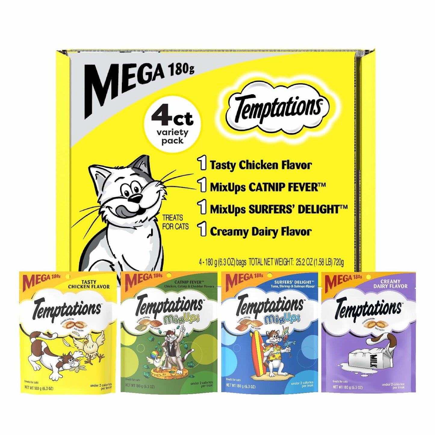 Premium Crunchy and Soft Cat Treats Variety Pack 6.3oz Bund
