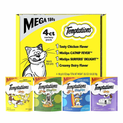 Premium Crunchy and Soft Cat Treats Variety Pack 6.3oz Bund