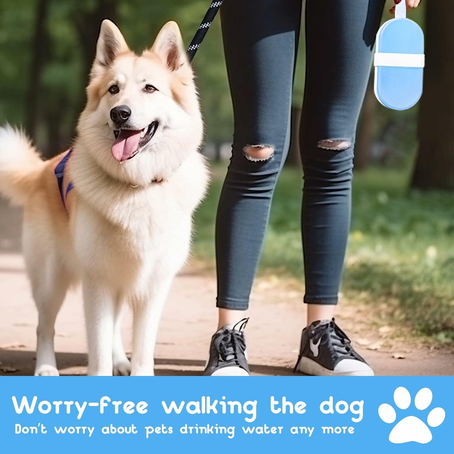 Maatouna Dog Water Bottle Foldable Leak-Proof Portable Outdoor