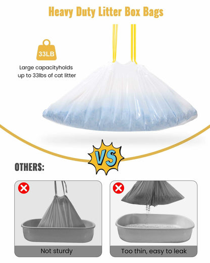 KONE Cat Litter Box Liners Jumbo Large Drawstring 36x18 30 C