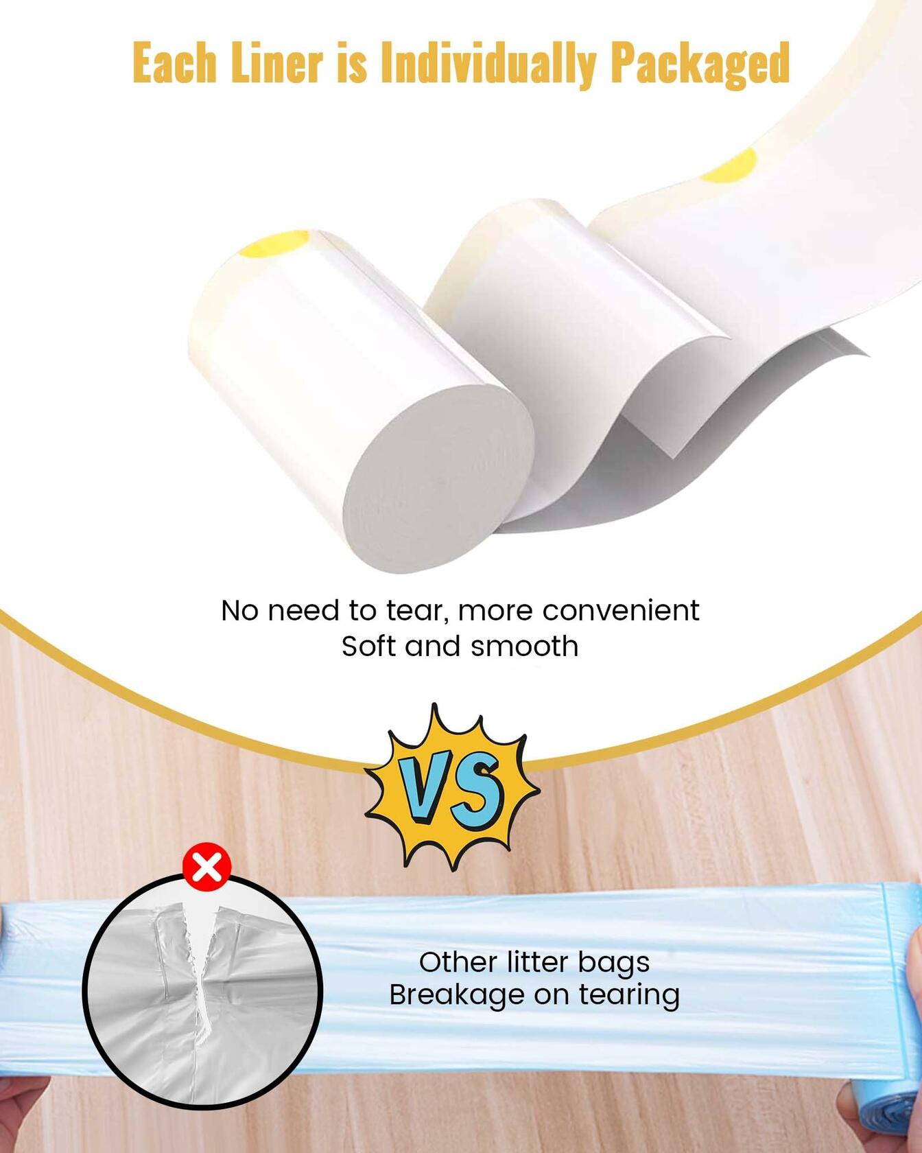 KONE Cat Litter Box Liners Jumbo Large Drawstring 36x18 30 C