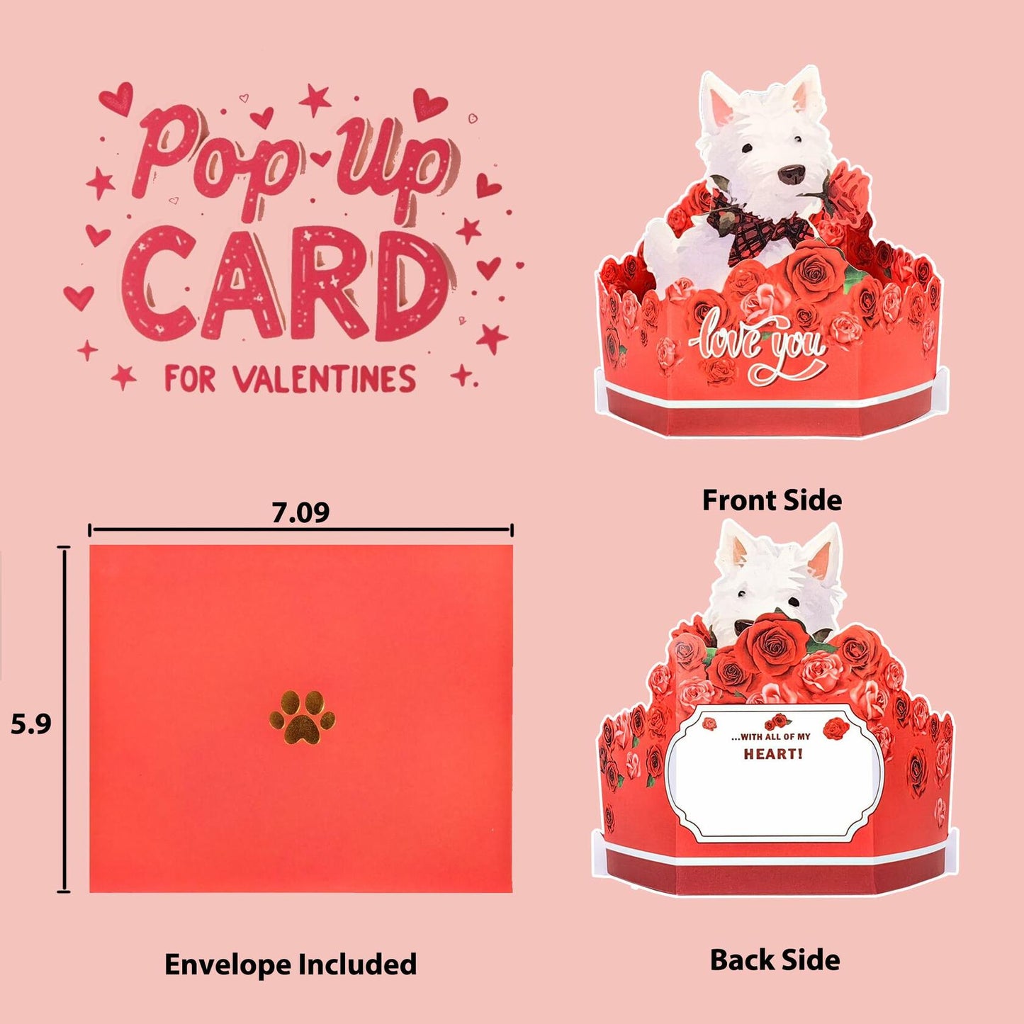 LUICONMO Dog Mom Gift Basket Red Romantic Valentines Mothers Day