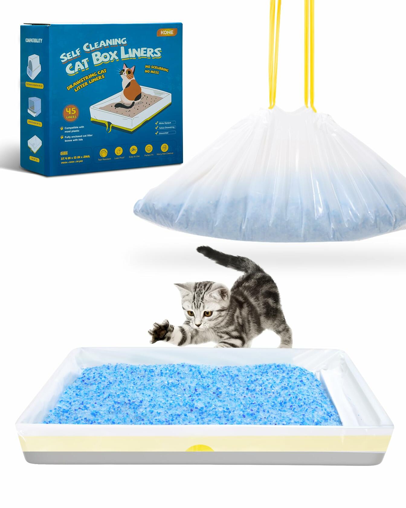 Cat Litter Box Liners 45ct Heavy Duty Bags