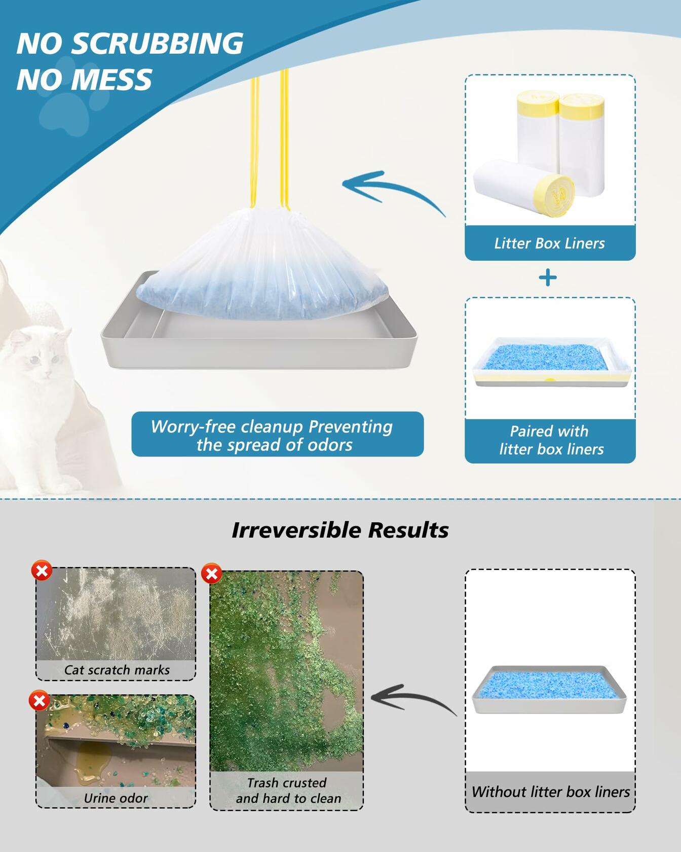 Cat Litter Box Liners 45ct Heavy Duty Bags