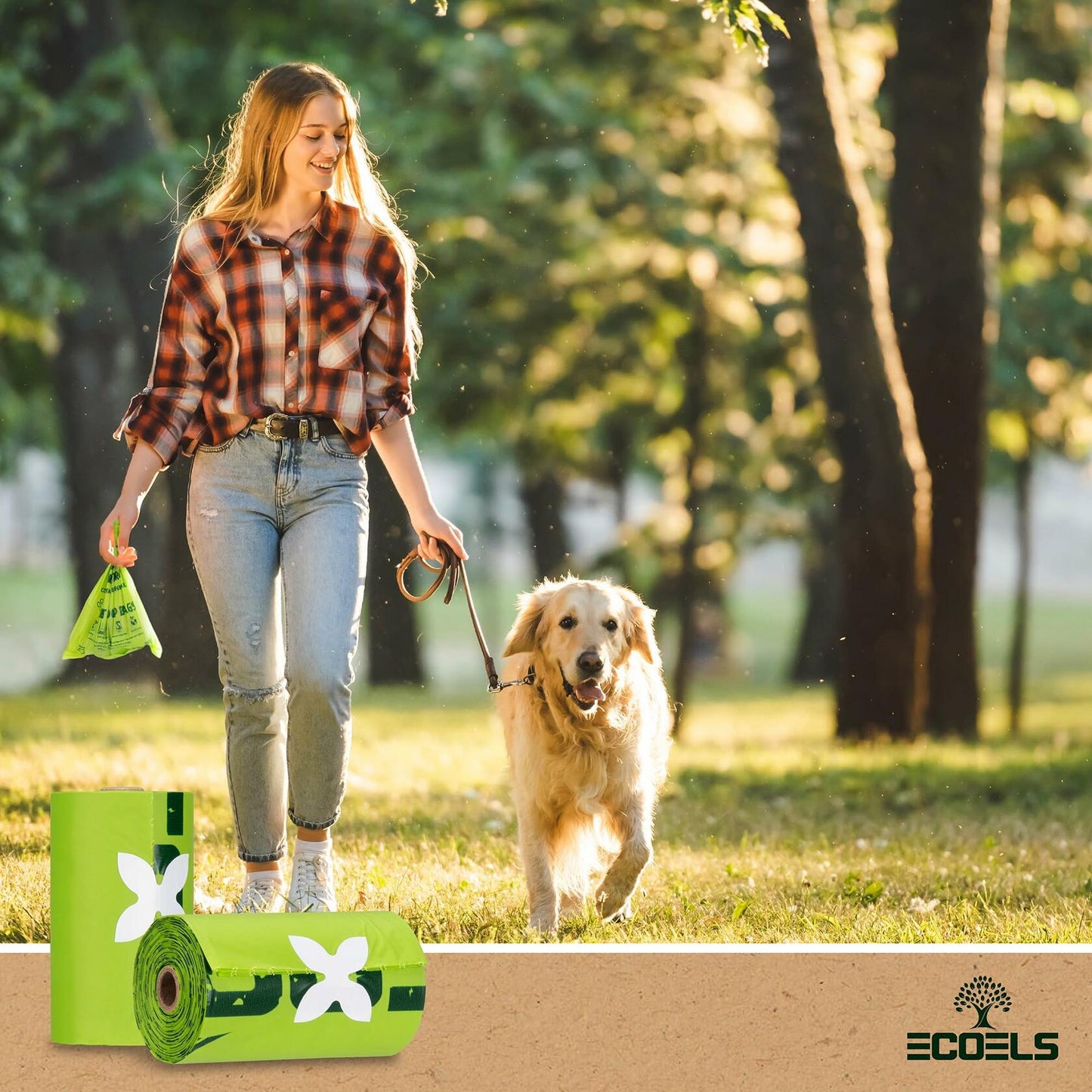 ECOELS Compostable Dog Poop Bags Extra Large Strong Leakproo