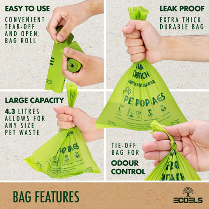 ECOELS Compostable Dog Poop Bags Extra Large Strong Leakproo