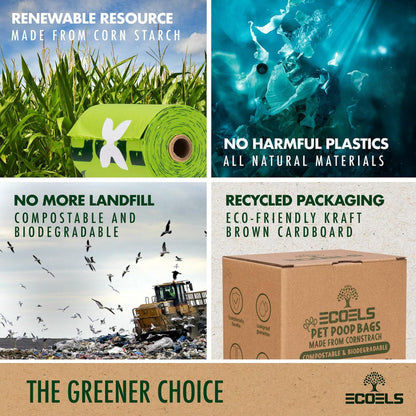 ECOELS Compostable Dog Poop Bags Extra Large Strong Leakproo