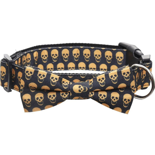 Lamphyface Halloween Dog Collar with Removable Cute Bow Tie