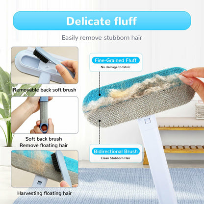 Deal US 4-in-1 Pet Hair Remover Brush with Ergonomic Handle