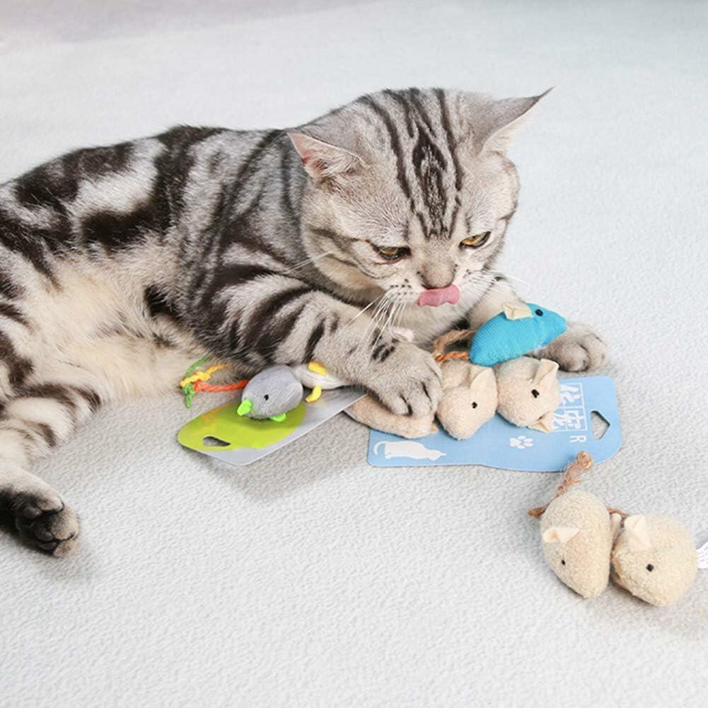 Calsgkspray 3Pcs Plush Cat Toys – Interactive Chew & Scratch Mice for Pets