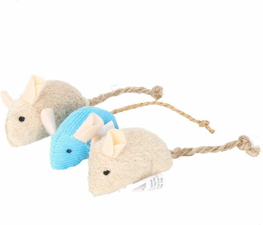 Calsgkspray 3Pcs Plush Cat Toys – Interactive Chew & Scratch Mice for Pets