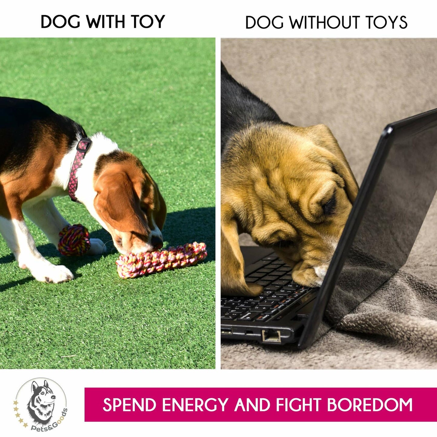 PetsGoods Rope Dog Toys 13-Pack Durable Cotton Chew Tug Toys