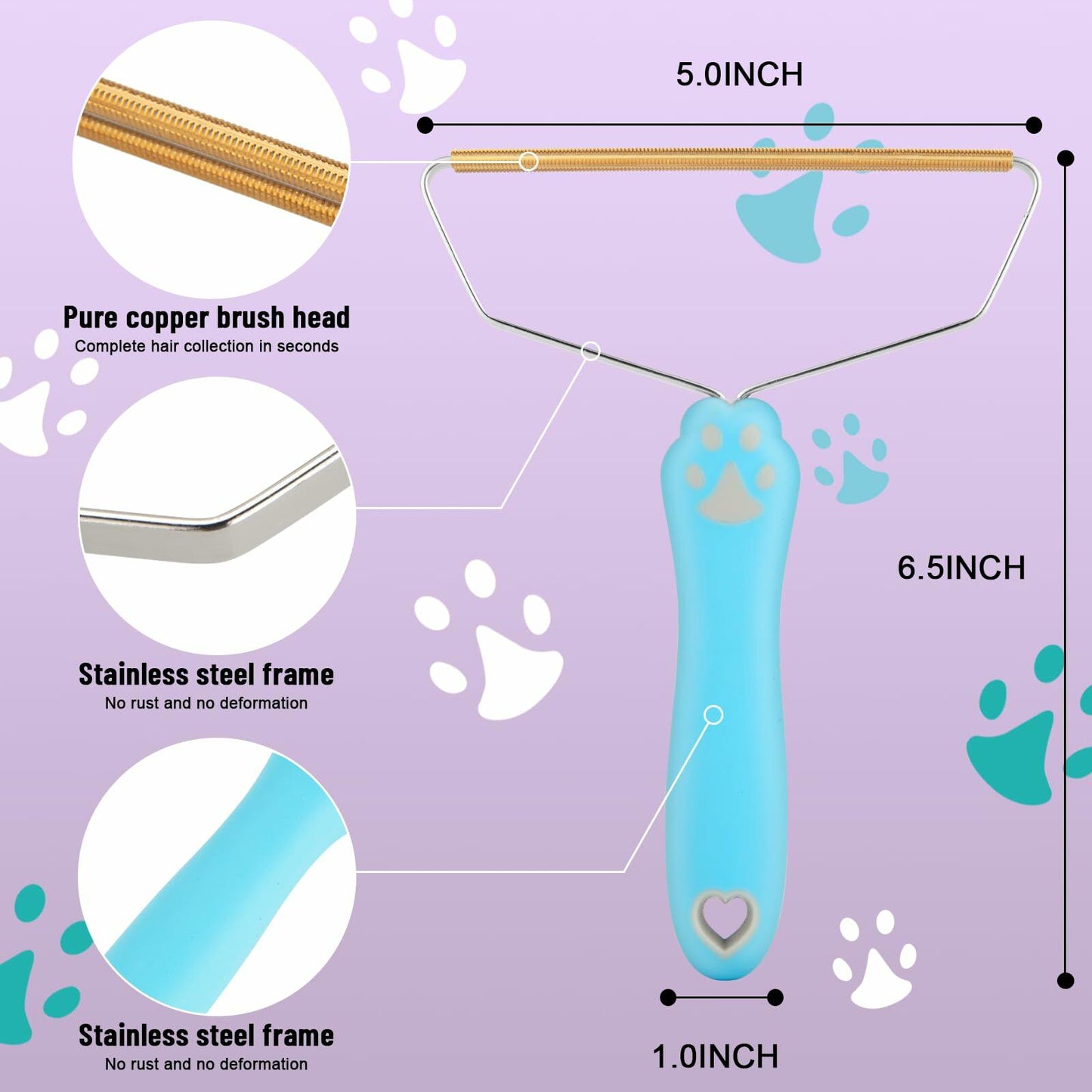 Qiguet Pet Hair Remover Carpet Scraper Fur Remover Tool