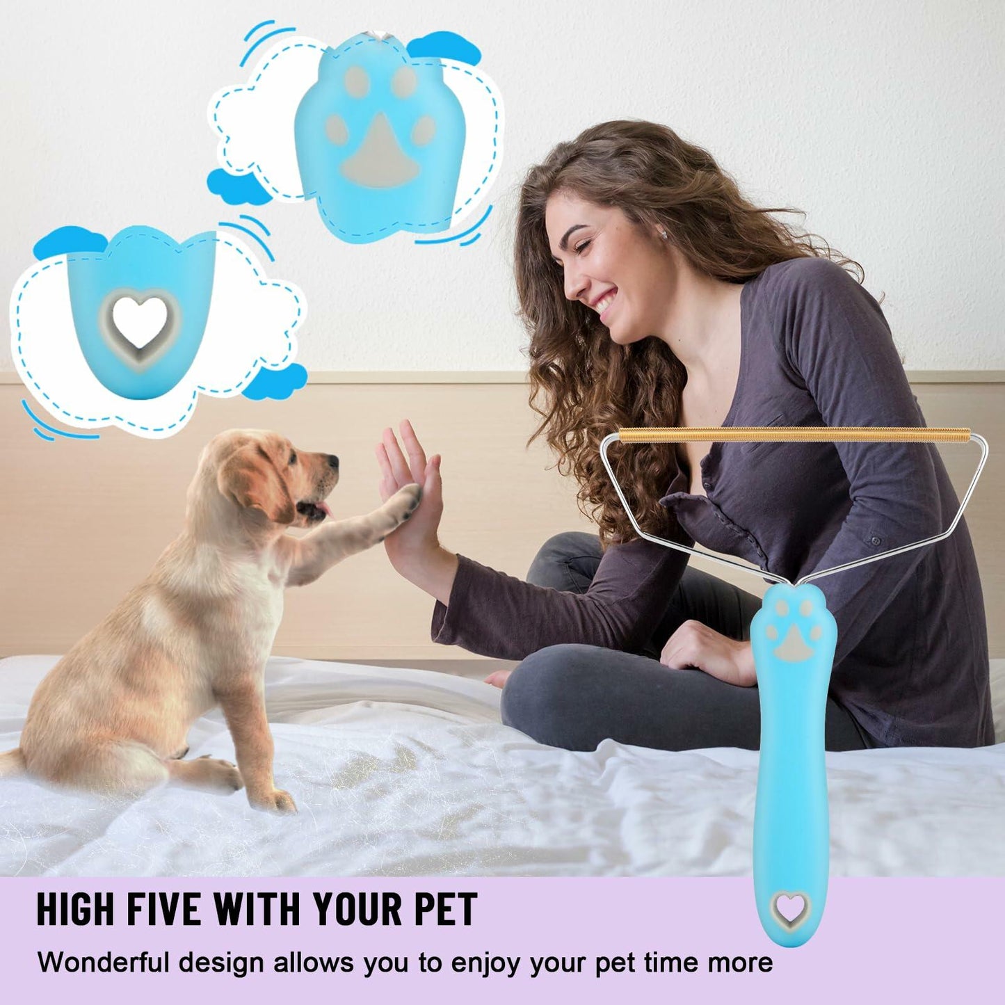 Qiguet Pet Hair Remover Carpet Scraper Fur Remover Tool