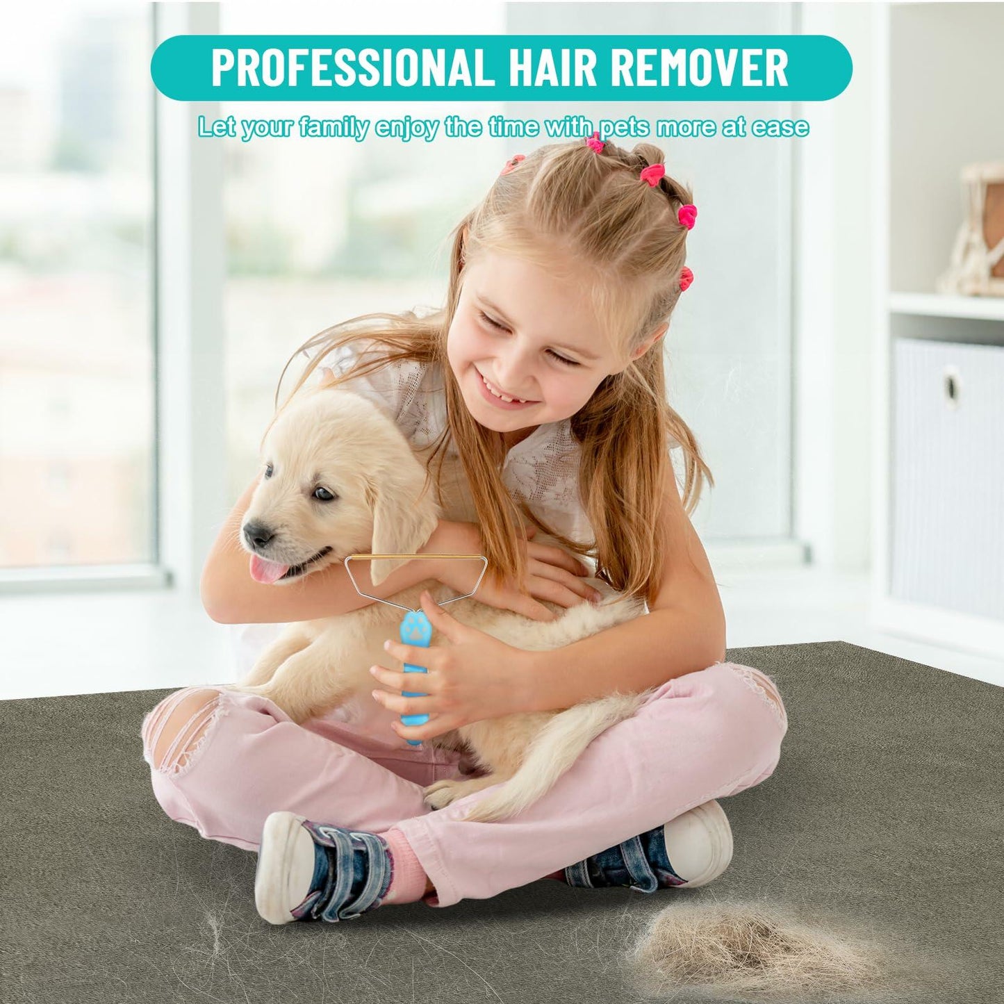 Qiguet Pet Hair Remover Carpet Scraper Fur Remover Tool