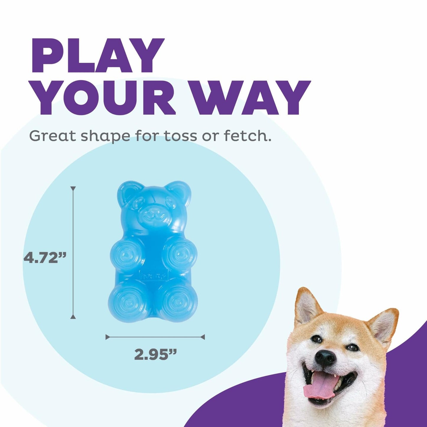 Outward Hound Gummiez Bear Dog Toy  Treat Stuffer 4.7 Blue