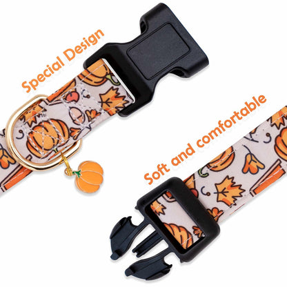 Deal US Small Pumpkin Leaf Dog Collar for Fall Autumn Days