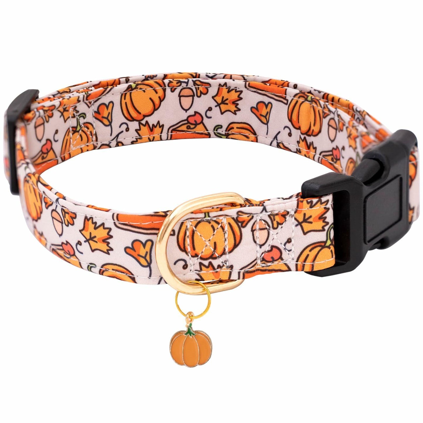 Deal US Small Pumpkin Leaf Dog Collar for Fall Autumn Days