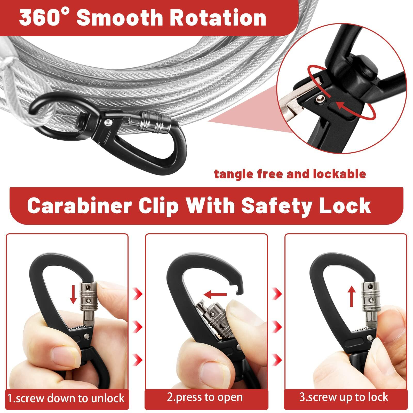 HaiYUAN Dog Tie Out Cable Steel Wire with Clips Blue 10-30 F