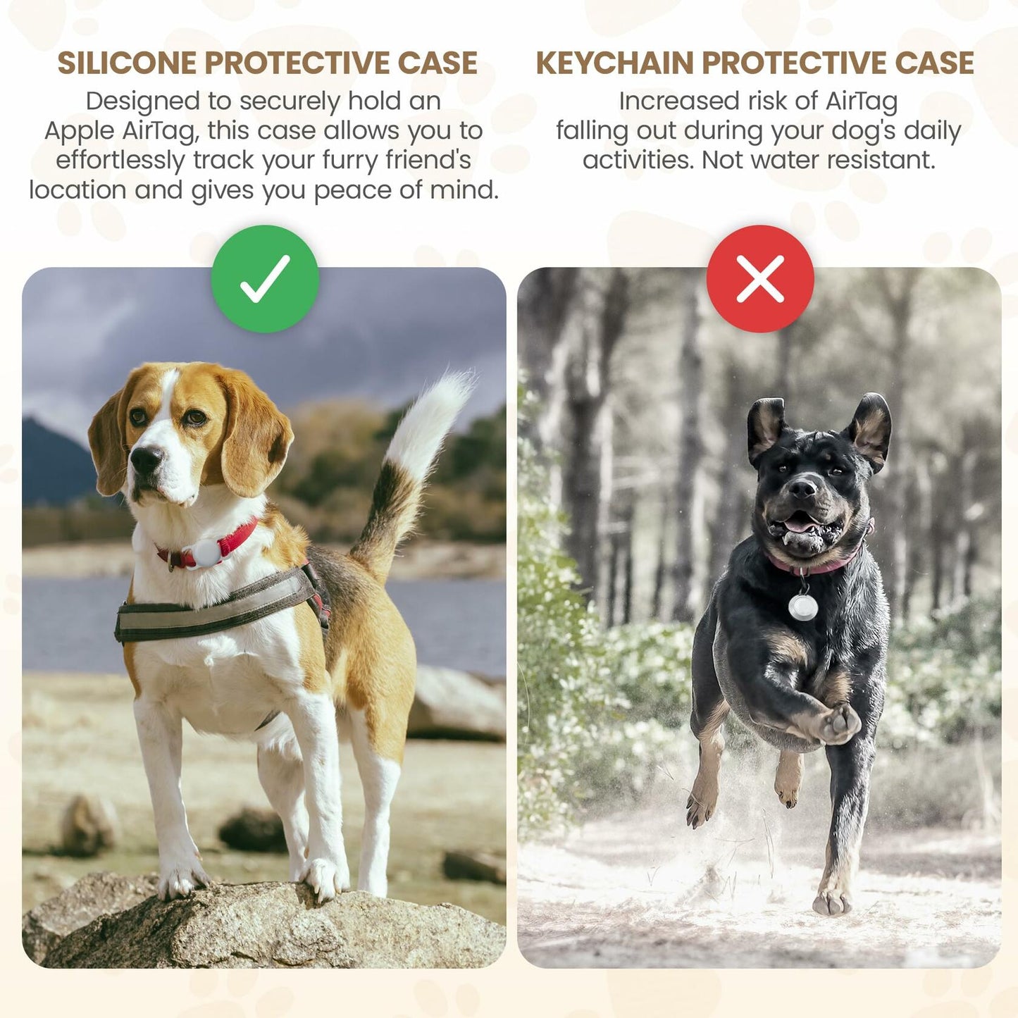 Deal US Turtle Den Airtag Dog Collar Holder Waterproof 2Pk