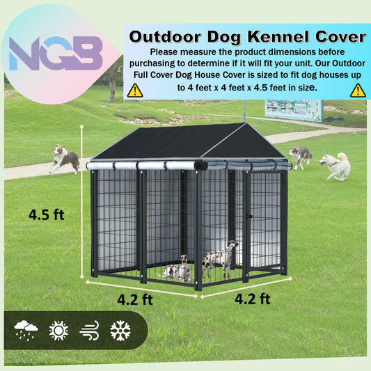 NGB Outdoor Dog Kennel Cover 4x4x4.5ft 600D Waterproof Windp