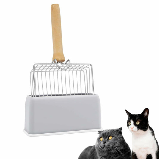 Purrfect Pet Kingdom Thirdream Stainless Steel Cat Litter Scoop with Wood Grip He (Default Title) - Premium Product