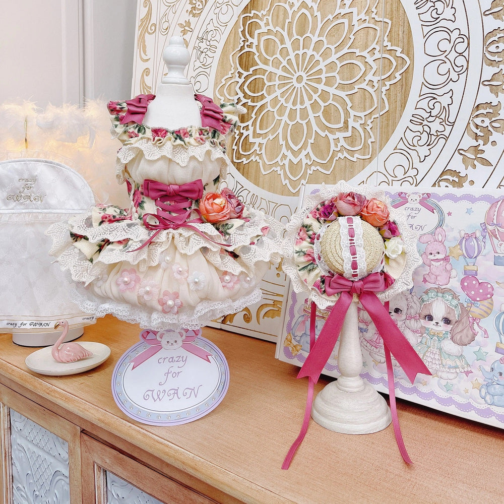 High quality Ros? Blossom Couture Dog Dress & Hat Set