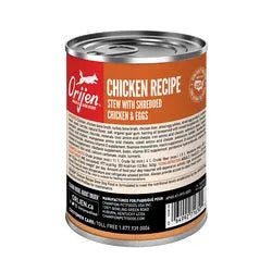 Orijen Chicken Stew Grain Free Wet Dog Food by The Family Pet in a 12.8oz can, perfect for budget-friendly dog meals.