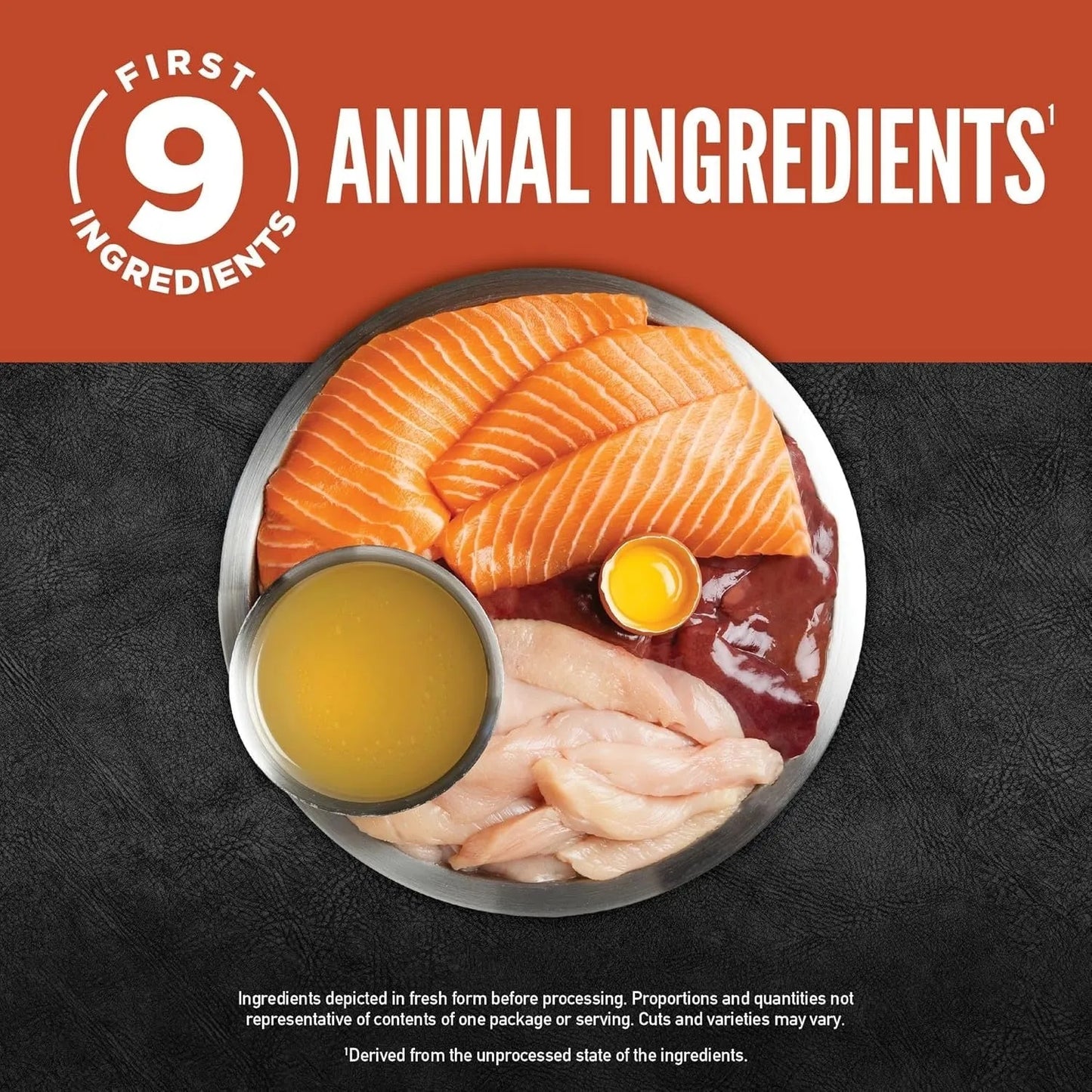 Orijen Grain Free Chunks & Shreds Salmon & Chicken Wet Cat Food by The Family Pet, 3oz can, featuring vibrant packaging.