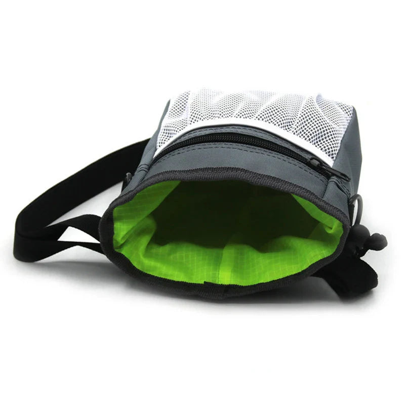 THRIXINE hands-free dog treat bag with zippered compartment and adjustable strap for easy access