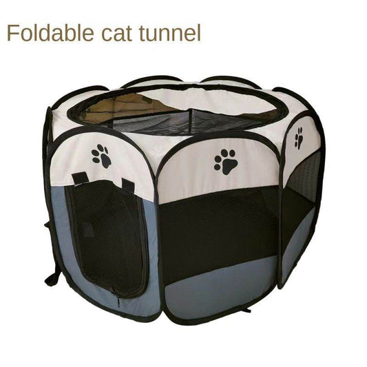 Purrfect Pet Kingdom Indoor Dog and Cat Playpen Foldable 74*74*43 Rice pink (pink bottom) Purrfect Pet Kingdom