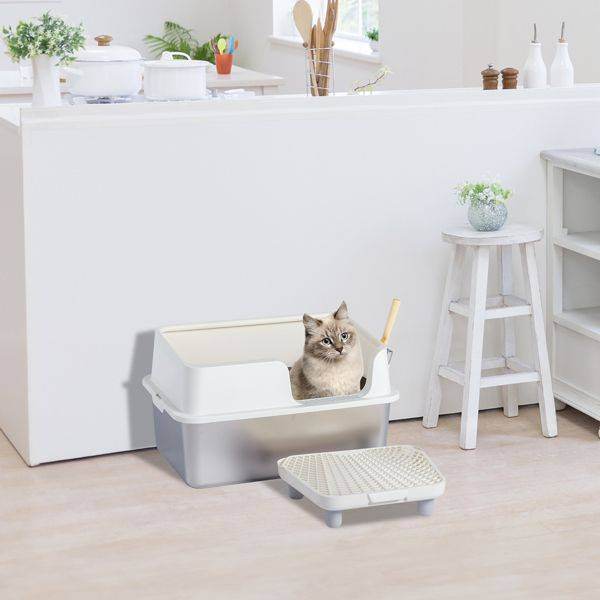 Purrfect Pet Kingdom Stainless Steel Cat Litter Box High-Sided Purrfect Pet Kingdom
