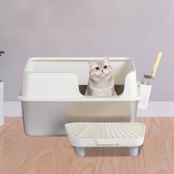Purrfect Pet Kingdom Stainless Steel Cat Litter Box High-Sided Purrfect Pet Kingdom