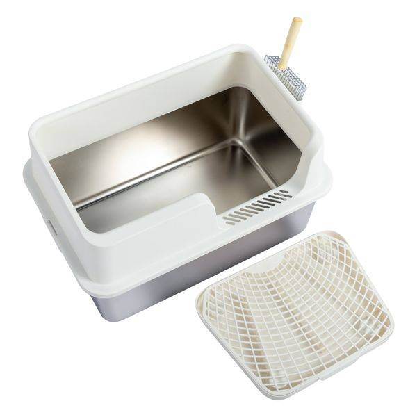 Purrfect Pet Kingdom Stainless Steel Cat Litter Box High-Sided Purrfect Pet Kingdom