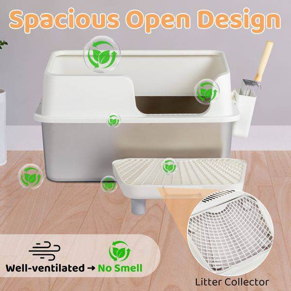 Purrfect Pet Kingdom Stainless Steel Cat Litter Box High-Sided Purrfect Pet Kingdom