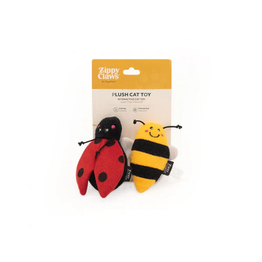 ZippyClaws Catnip LadyBug & Bee, 2pk