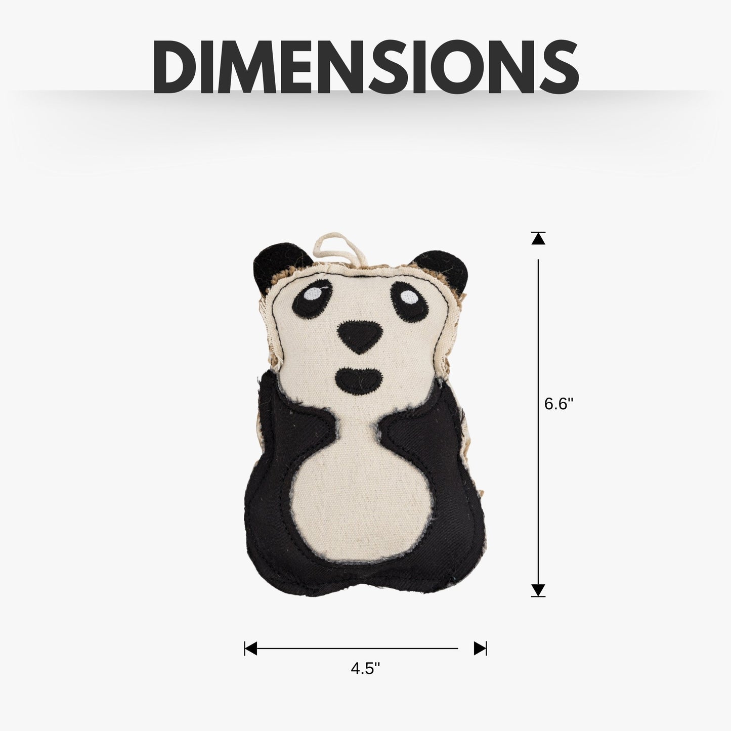 Dog Treats Canvas Jute Panda-Shaped Chew Toy Durable Safe - gallery product image for dog treats