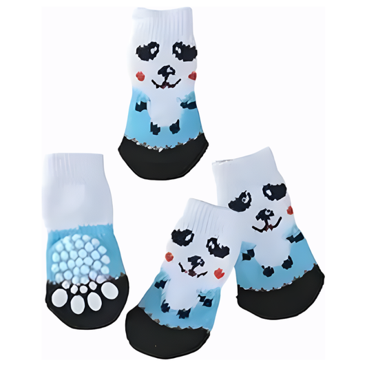 Panda Bear Non-Skid Bottom Warm Pet Socks - 4pc