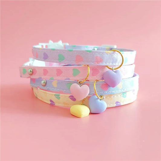 Dog Collar Pastel Heart Kawaii Small Dogs Cats 💗