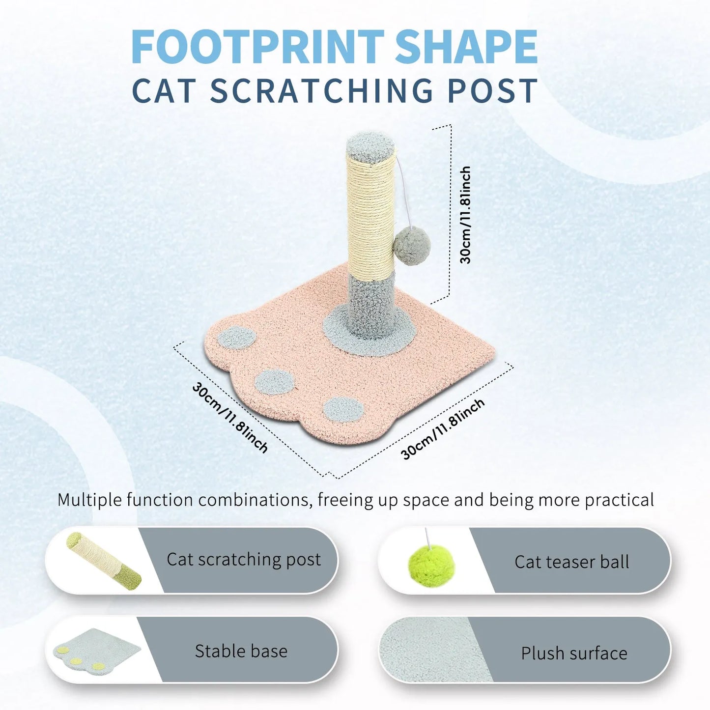 Paw Print Cat Scratching Column by Purrfect Pet Kingdom in pink, perfect for healthy claw grooming, ideal for cat trees an...