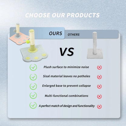 Paw Print Cat Scratching Column by Purrfect Pet Kingdom in pink, perfect for healthy claw grooming, ideal for cat trees an...